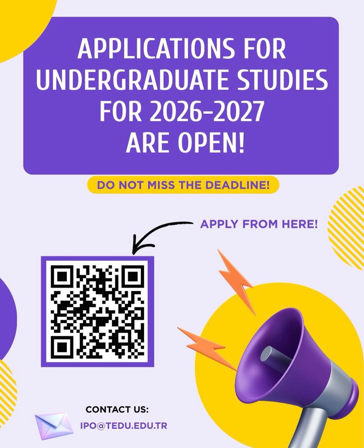 Undergraduate Applications Are Now Open at TED University!